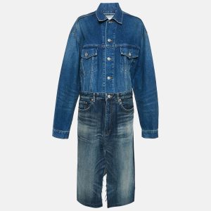 Balenciaga Blue Denim Raw Slit Detail Midi Dress M, Dresses - Luxury Closet catalog