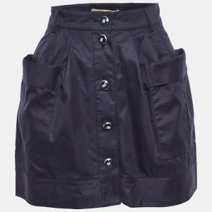 Balenciaga Navy Blue Cotton Mini Skirt M, Skirts - Luxury Closet