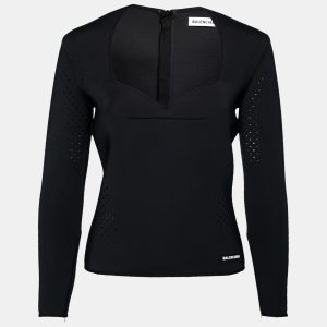 Balenciaga Black Perforated Neoprene Piaf Top M, Shirts & Tops - Luxury Closet