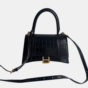 Balenciaga black and gold crocodile pattern Hourglass bag size S, Satchels - Luxury Closet catalog