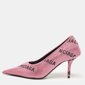 Balenciaga Pink Suede Crystal Embellished Square Knife Pumps Size 36, Pumps - Luxury Closet catalog