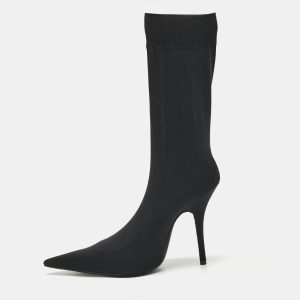 Balenciaga Black  Stretch  Fabric Knife Ankle Socks Boots Size 39.5, Boots - Luxury Closet