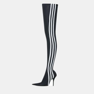 Balenciaga x Adidas Black/White Spandex Knife Over The Knee Boots Size 37, Boots - Luxury Closet catalog