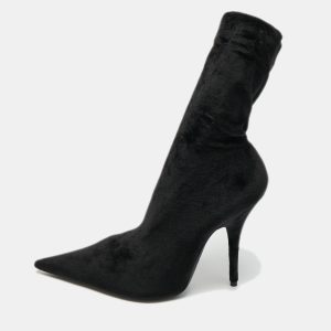 Balenciaga Black Velvet Knife Booties Size 36, Boots - Luxury Closet catalog