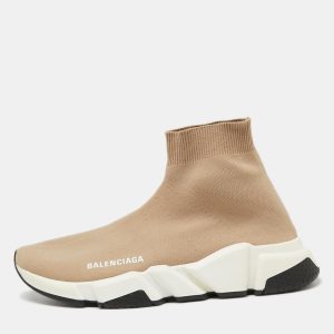 Balenciaga Light Brown Knit Fabric Speed Trainer Sneakers Size 39, Athletic Shoes & Sneakers - Luxury Closet