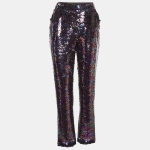 Balmain Purple Fringe Trim Sequin Pants L, Clothing - Luxury Closet
