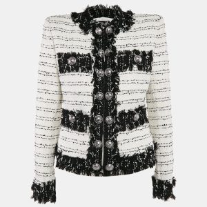 Balmain White Tweed Button Detail Fringed Jacket M, Coats & Jackets - Luxury Closet catalog