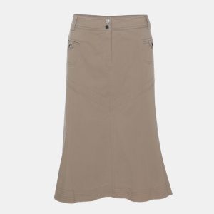Weekend by Basler Khaki Stretch Cotton Midi Skirt XXL, Skirts - Luxury Closet