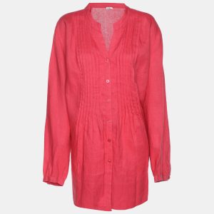 Basler Red Linen Pintuk Plain Long Sleeve Shirt L, Shirts & Tops - Luxury Closet catalog
