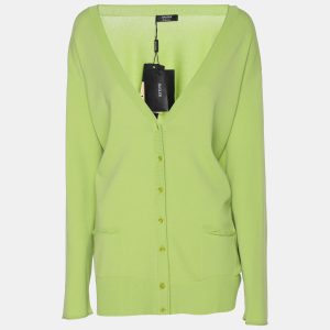 Basler Green Stretch Crepe Twinset Cardigan XL, Sweaters & Cardigans - Luxury Closet