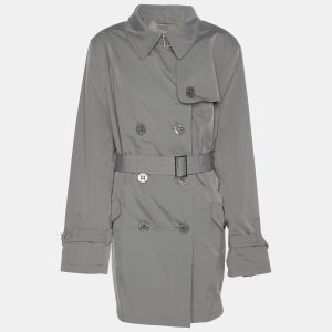 Basler Grey Nylon Belted Double Breasted Trench Coat XL, Coats & Jackets - Luxury Closet catalog