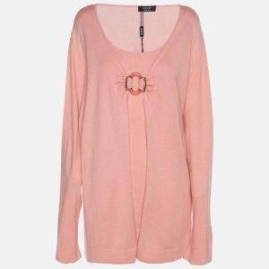 Basler Peach Stretch Knit Full Sleeve Shrug XL, Sweaters & Cardigans - Luxury Closet