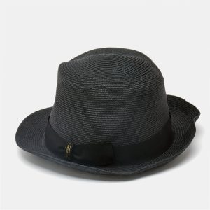 Borsalino Black Straw Treccia Canapa Hat, Luggage Accessories - Luxury Closet