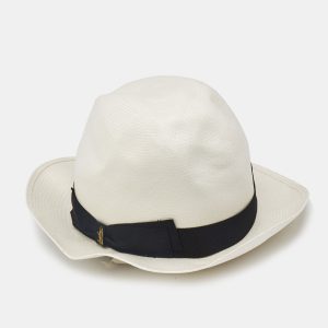 Barselino Off-White Straw Panama Hat, Luggage Accessories - Luxury Closet