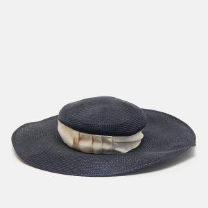 Borsalino Blue Wide Brim Paglia Panam Hat M, Luggage Accessories - Luxury Closet catalog