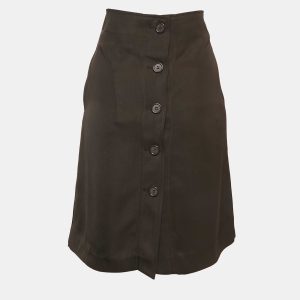Bottega Veneta Brown Gabardine Buttoned Pencil Skirt S, Skirts - Luxury Closet catalog