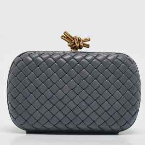 Bottega Veneta Grey Intrecciato Leather Knot Clutch, Clutches & Special Occasion Bags - Luxury Closet catalog