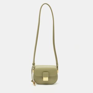 Bottega Veneta Travertine Leather Mini Desiree Crossbody Bag, Handbags - Luxury Closet