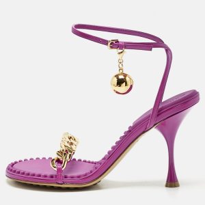 Bottega Veneta Pink Leather Dot Embellished Ankle Strap Sandals Size 38, Sandals - Luxury Closet