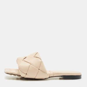 Bottega Veneta Beige Intrecciato Leather Lido Flat Slides Size 38, Flats - Luxury Closet catalog