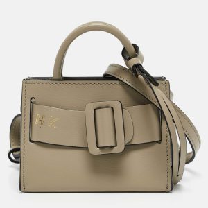 Boyy Khaki Green Leather Micro Bobby Charm Bag, Shoulder Bags - Luxury Closet