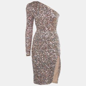 Bronx & Banco Multicolor Sequin Asymmetric Galaxy Midi Dress XS, Dresses - Luxury Closet
