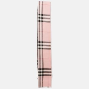 Burberry Pink Wool & Silk Giant Check Gauze Scarf, Scarves & Shawls - Luxury Closet catalog