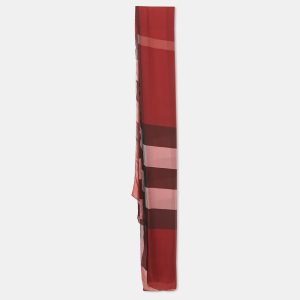 Burberry Red Checked Silk Scarf, Scarves & Shawls - Luxury Closet catalog