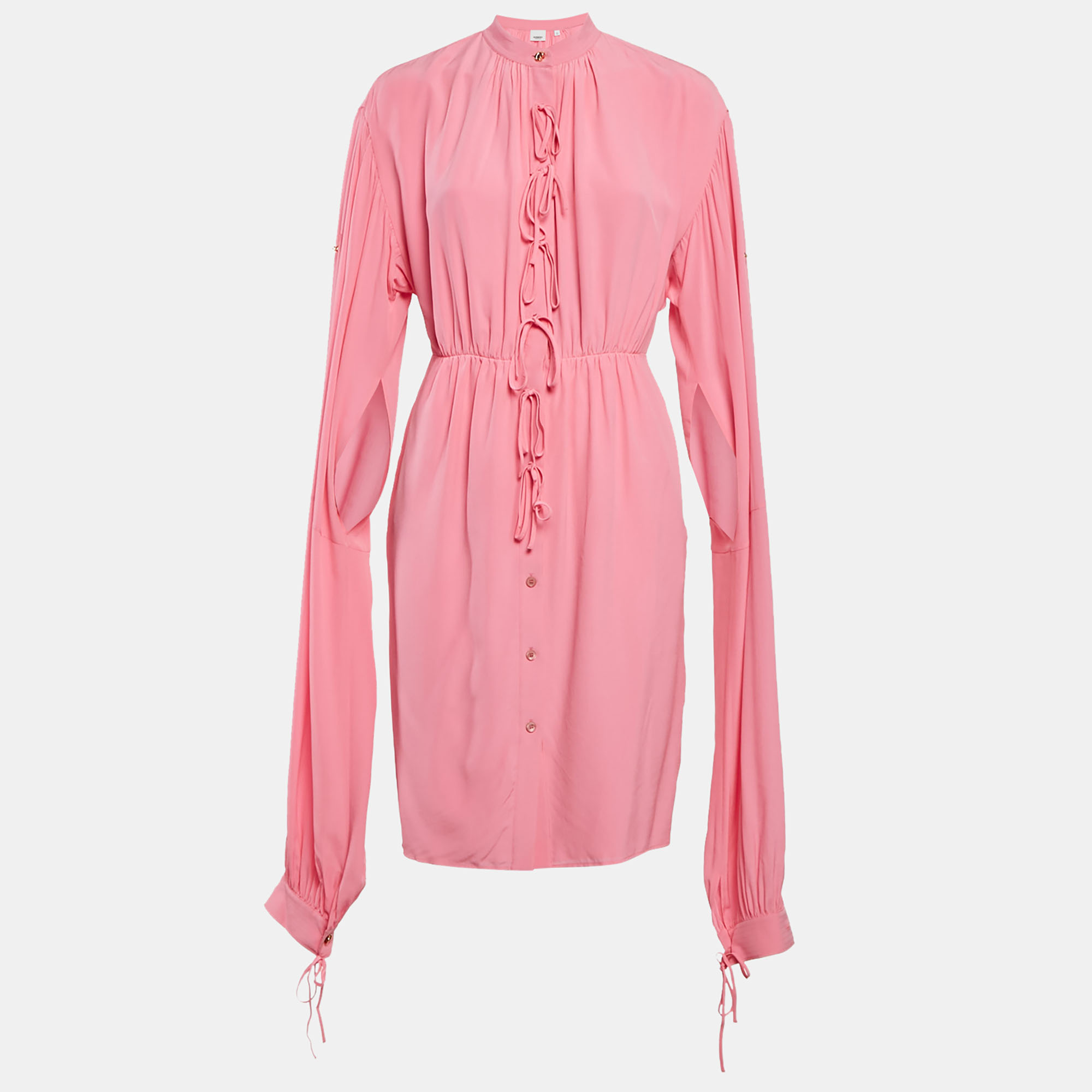 Burberry Bubblegum Pink Silk Joyce Dress S, Dresses - Luxury Closet