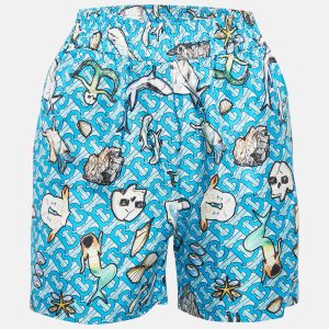 Burberry Blue Tawney Print Silk Shorts XXS, Shorts - Luxury Closet