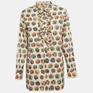 Burberry Beige Monster Mask Print Cotton Ruffle Detail Shirt M, Shirts & Tops - Luxury Closet catalog