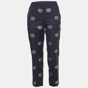 Burberry Navy Blue Brand Logo Jacquard Casual Trousers S, Clothing - Luxury Closet catalog