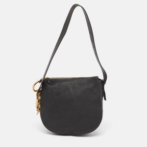 Burberry Black Leather Small Knight Shoulder Bag, Shoulder Bags - Luxury Closet