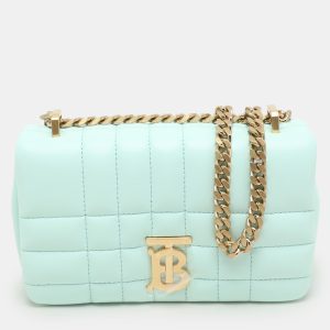 Burberry Mint Green Quilted Leather Mini Lola Chain Crossbody Bag, Shoulder Bags - Luxury Closet catalog