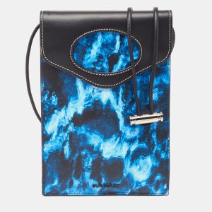 Burberry Blue/Black Water Camo Print Leather Pocket Phone Pouch Crossbody Bag, Handbags - Luxury Closet catalog
