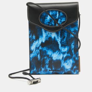 Burberry Blue/Black Water Camo Print Leather Pocket Phone Pouch Crossbody Bag, Handbags - Luxury Closet catalog