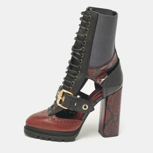 Burberry Westmarsh Size 41 Multicolor Leather, Patent Leather and Snakeskin Leather Ankle Length Boots, Boots - Luxury Closet