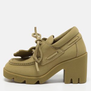 Burberry Yellow Nubuck Leather Stride Derby Loafers Size 37, Loafers & Slip-Ons - Luxury Closet catalog