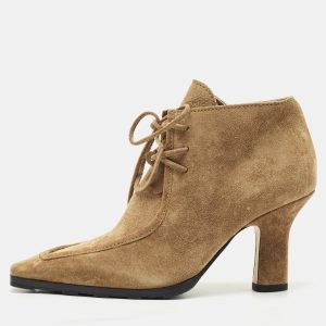 Burberry Brown Suede Storm Lace Up Ankle Booties Size 37, Boots - Luxury Closet catalog