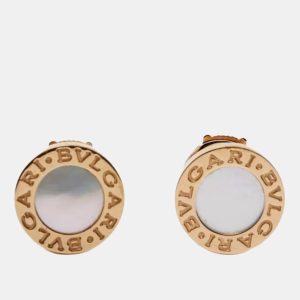 Bvlgari 18K Yellow Gold and Mother of Pearl Stud Earrings, Earrings - Luxury Closet catalog