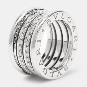 Bvlgari B.Zero1 Diamond 18k White Gold Band Ring Size 48, Rings - Luxury Closet catalog