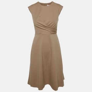 Calvin Klein Beige Jersey Midi Dress S, Dresses - Luxury Closet