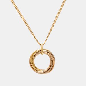 Cartier Trinity Diamond 18k Three Tone Gold Necklace, Necklaces - Luxury Closet catalog