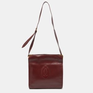 Cartier Burgundy Leather Les Must de Cartier Shoulder Bag, Shoulder Bags - Luxury Closet catalog