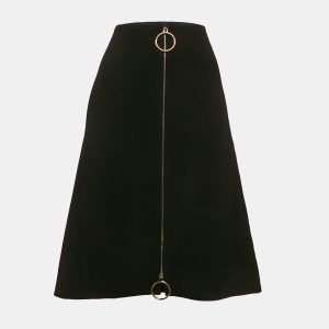 Celine Black Wool Zip-Up Midi Skirt M, Skirts - Luxury Closet catalog