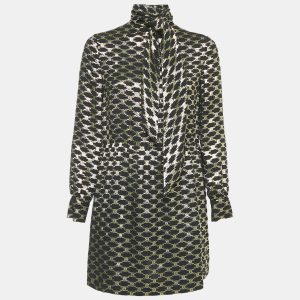 Celine Black Macadam Pattern Lurex Brocade Mini Dress S, Dresses - Luxury Closet catalog
