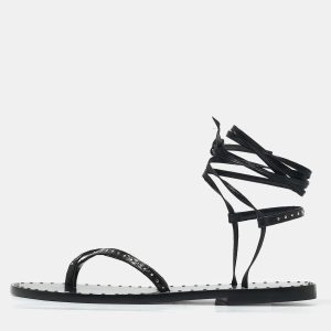 Celine Black Leather Studded Ankle Wrap Flat Sandals Size 36, Sandals - Luxury Closet catalog