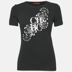 CH Carolina Herrera Black Floral Embellished and Logo Embroidery Cotton T-Shirt XS, Shirts & Tops - Luxury Closet catalog