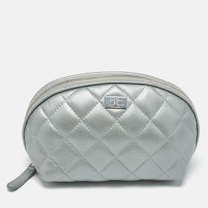 Chanel Silver Quilted Leather Reissue Cosmetic Pouch, Luggage Accessories - Luxury Closet catalog