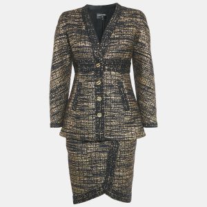 Chanel Black/Gold Tweed Jacket and Skirt Set S, Suits - Luxury Closet catalog